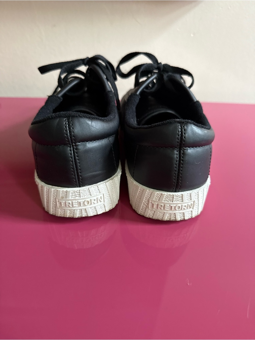 Tretorn Black Low-Top Sneakers with White Soles - Picture 5 of 5